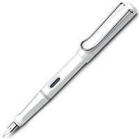 Lamy penna stilografica Safari bianca lucida ergonomica punta M