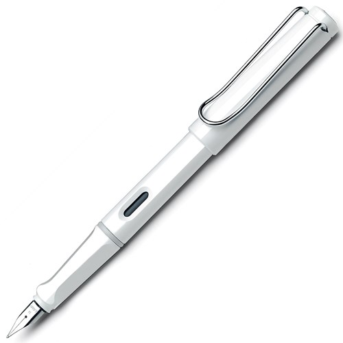 Lamy penna stilografica Safari bianca lucida ergonomica punta M