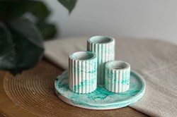 Little Creations set DIY resina portacandele vassoio pigmento verde