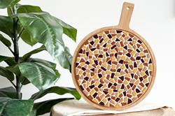 Little Creations vassoio mosaico fai da te rotondo beige sabbia kit creativo