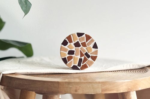 Little Creations set mosaico sottobicchieri fai-da-te 4 pezzi beige