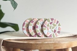 Little Creations set mosaico fai-da-te - sottobicchieri creativi pastello