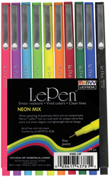 Marvy Uchida set fineliner colori neon 0,3mm 10 pezzi astuccio