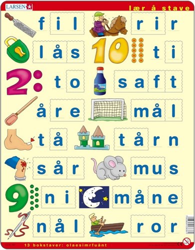 Larsen puzzle imparare a leggere norvegese - gioco educativo 23 pezzi
