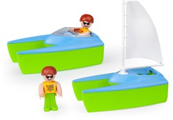 Lena barche giocattolo barca a vela e motoscafo multicolore per bambini