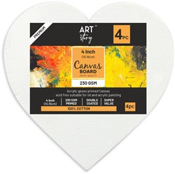 Little Birdie Crafts tela cuore pannello pittura 10 cm 4 pezzi creativo