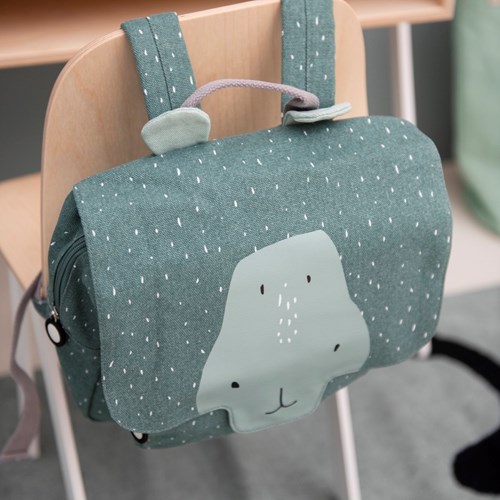 Trixie Zaino scuola - Zainetto bambini Mr. Hippo cotone idrorepellente verde-3