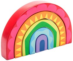 Le Toy Van tunnel arcobaleno in legno - giocattolo impilabile colorato