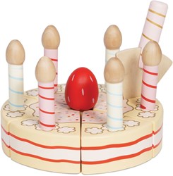 Le Toy Van torta di compleanno in legno vaniglia con candeline giocattolo