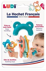 Ludi anello dentizione sonaglio multicolore - giocattolo sensoriale per bebè