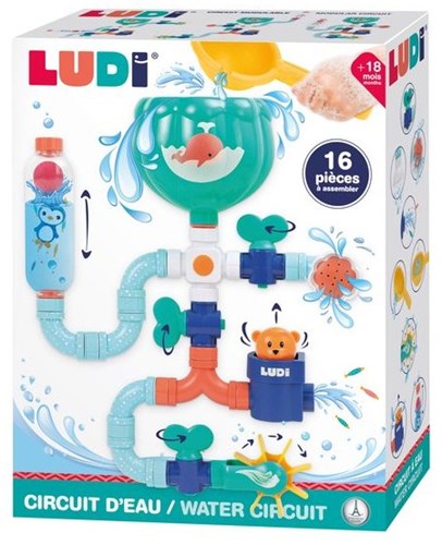Ludi circuito d'acqua giocattolo da bagno - grande gioco di costruzione per bambini