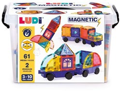 Ludi set costruzioni magnetiche veicoli giocattolo 63 pezzi valigetta