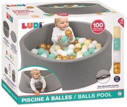 Ludi piscina con palline rotonda - piscina in tessuto con 100 palline per bambini