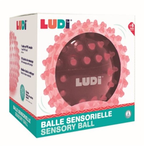 Ludi palla sensoriale rosa - giocattolo per motricità e tatto del bambino