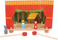 BigJigs teatro magnetico in legno marionette - teatro da gioco con figure magnetiche