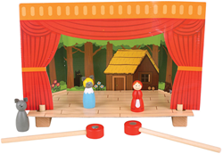 BigJigs teatro magnetico in legno marionette - teatro da gioco con figure magnetiche