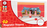BigJigs teatro magnetico in legno marionette - teatro da gioco con figure magnetiche-2