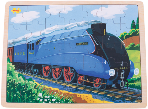 BigJigs puzzle in legno Mallard - treno - 35 pezzi