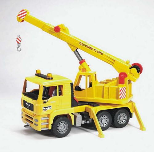 Bruder MAN camion gru giallo - veicolo da cantiere giocattolo 1:16