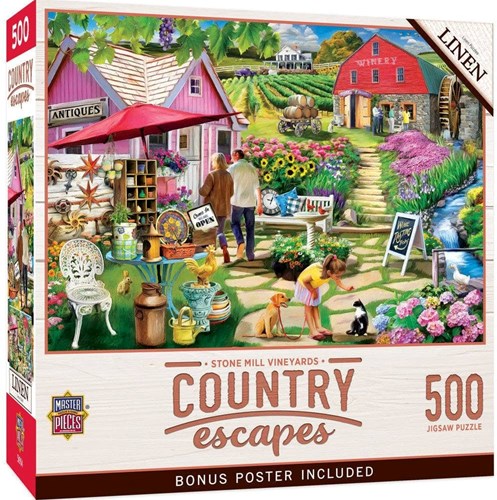 Master Pieces puzzle Country Escapes Stone Mill Vineyards 500 pezzi-2