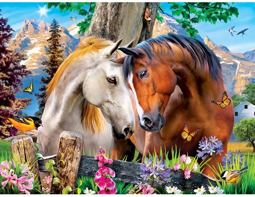 Master Pieces puzzle Green Acres Mountain Meadow Farm EZ Grip 300 pezzi