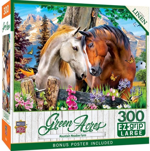 Master Pieces puzzle Green Acres Mountain Meadow Farm EZ Grip 300 pezzi-2