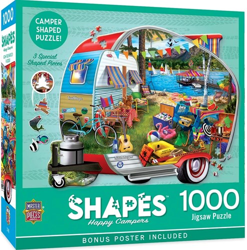 Master Pieces puzzle Happy Campers 1000 pezzi multicolore-2