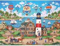 Master Pieces puzzle Heartland Collection Balloons Over the Bay 500 pezzi