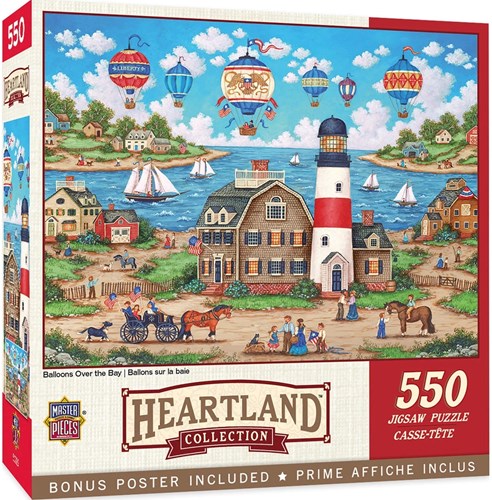 Master Pieces puzzle Heartland Collection Balloons Over the Bay 500 pezzi-2