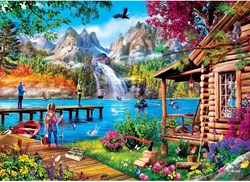 Master Pieces puzzle Fishing with Pappy 1000 pezzi multicolore