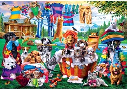 Master Pieces puzzle pezzi XXL - Laundry Day Rascals - 1000 pezzi