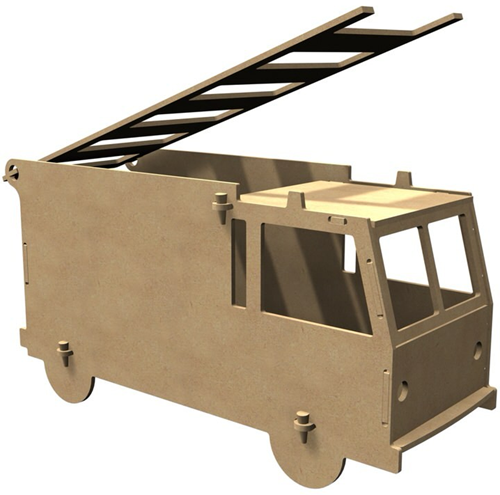 Gomille figura camion dei pompieri in MDF set creativo 58 cm giocattolo creativo