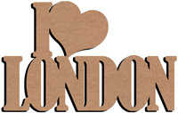 Gomille figura decorativa artigianale MDF I Love London 58 cm