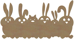 Gomille famiglia di conigli in MDF 58 cm decorazione fai da te