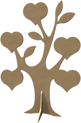 Gomille figura in MDF albero dell'amore 58 cm decorazione