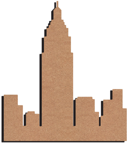 Gomille figura giocattolo MDF Skyline Città 26 cm fai da te