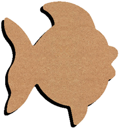 Gomille decorazione pesce in MDF 26 cm multicolore per hobby creativi