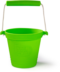 BigJigs secchiello giocattolo in silicone - meadow green - flessibile e resistente