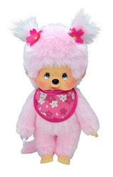 Bambola Monchhichi Cherry Blossom ragazza 20cm peluche giocattolo rosa