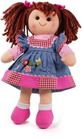 BigJigs bambola di stoffa Melody - morbida bambola coccolosa 34 cm per bambini