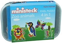 Ministeck set mosaico animali dello zoo - scatola plastica - 4-in-1 - 510 pezzi