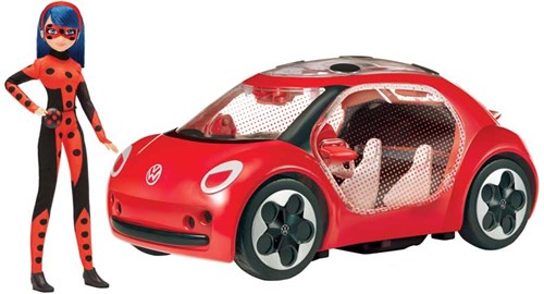 Bandai auto giocattolo Miraculous Ladybug E-Beetle con bambola fashion-2