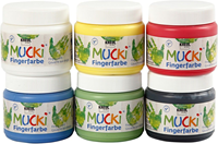 Mucki set colori a dita base 6 colori 6x150 ml pittura bambini lavabile
