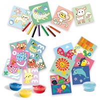 Ses set creativa pittura dita colorare forme incollare per bambini piccoli-2