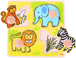 BigJigs puzzle in legno Safari - giocattolo educativo 4 pezzi