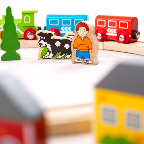 BigJigs set di binari in legno - primo trenino per bambini-2