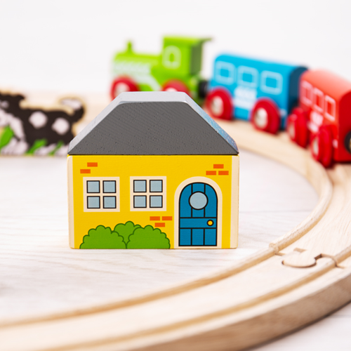 BigJigs set di binari in legno - primo trenino per bambini-3