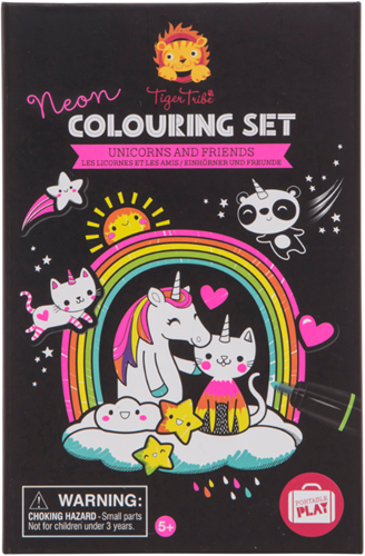 Tiger Tribe set colorazione neon unicorni e amici scatola creativa bambini