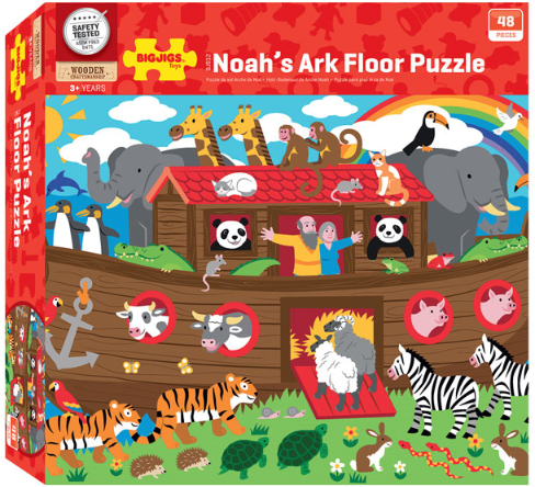 BigJigs puzzle pavimento Arca di Noè animali colorati 48 pezzi-2