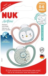 Nuk succhietti in silicone per neonati 0-6 mesi - Design Pinguino Riccio